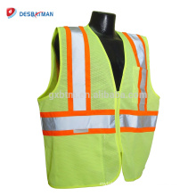 Polyester-Maschen-Grün-Sicherheits-reflektierende Weste 100% mit Reißverschluss-Front Closure / Hallo-Vis-Landvermesser-Sicherheitsweste